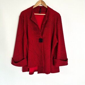IC by Connie K red black jacket 3X